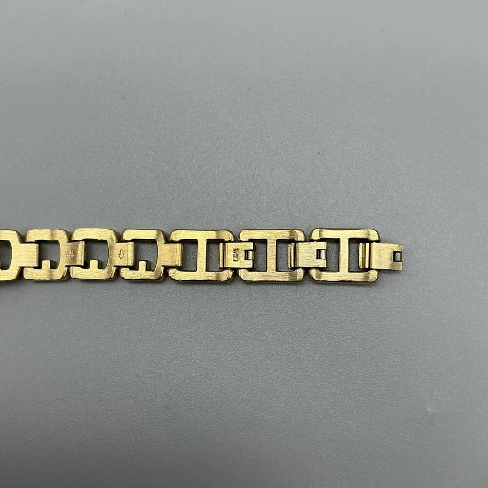 Guess L10644L1 Womens Watch 18mm Gold Tone Logo G Band New Battery 7.5